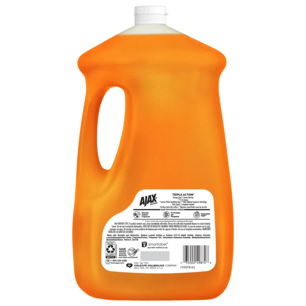 Ajax Ultra Liquid Dish Soap Orange Scent, Triple Action, 90 oz Bottle