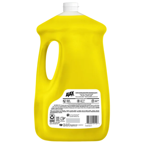 Ajax Ultra Liquid Dish Soap Lemon Scent, Super Degreaser, 90 oz Bottle