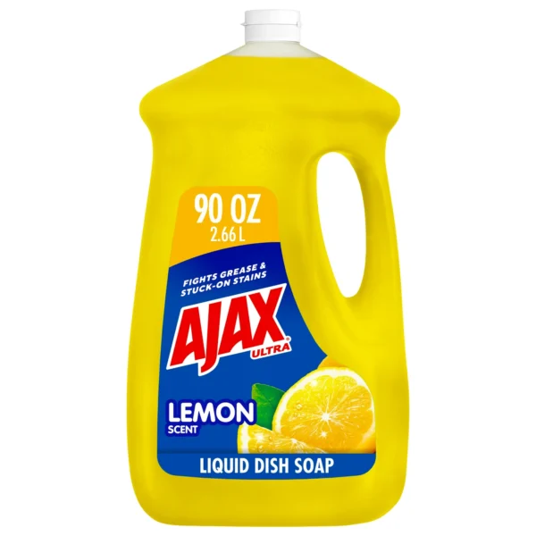 Ajax Ultra Liquid Dish Soap Lemon Scent, Super Degreaser, 90 oz Bottle