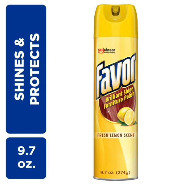 Favor Brilliant Shine Furniture Polish, Fresh Lemon Scent, 9.7 fl oz