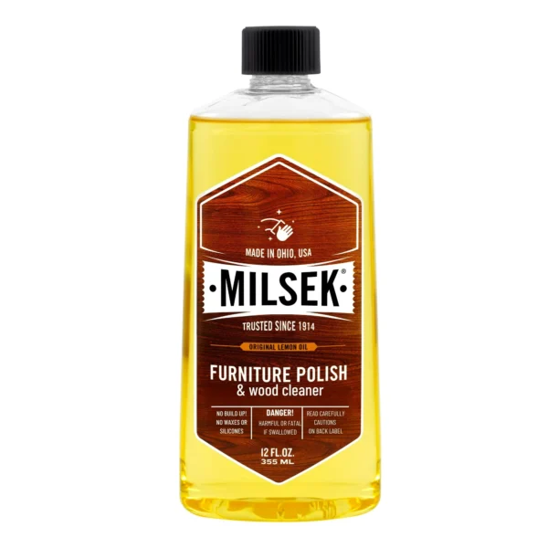 Milsek Furniture Polish and Wood Cleaner with Lemon Oil, 12-Ounce