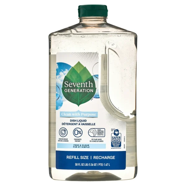 Seventh Generation Liquid Dish Soap, Fresh Free and Clear, 50 fl oz Refill