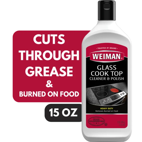 Weiman Cooktop Cleaner and Polish Cream for Glass, Ceramic and Induction Surfaces -15 oz